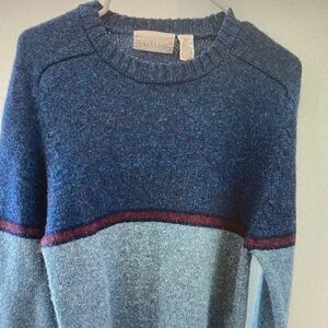 Men's Navy and Gray Crewneck Sweater